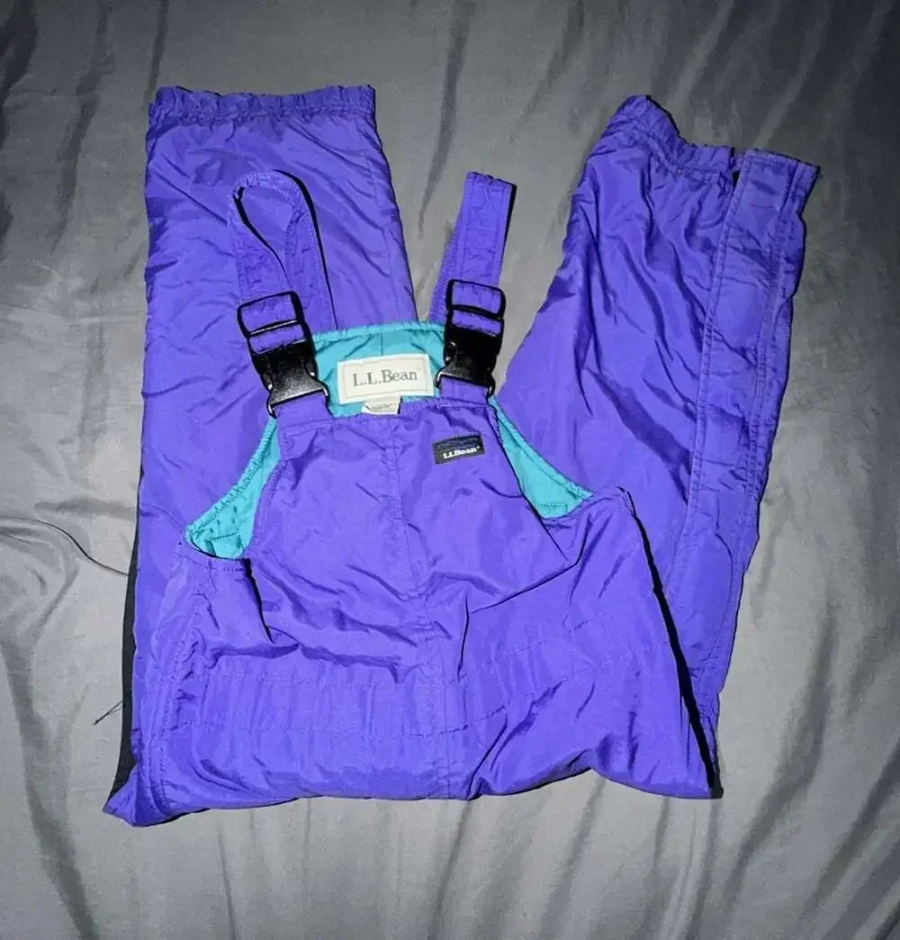 Vintage L.L. Bean Kids Thinsulate Insulated Snow Bib Overalls Size XXS